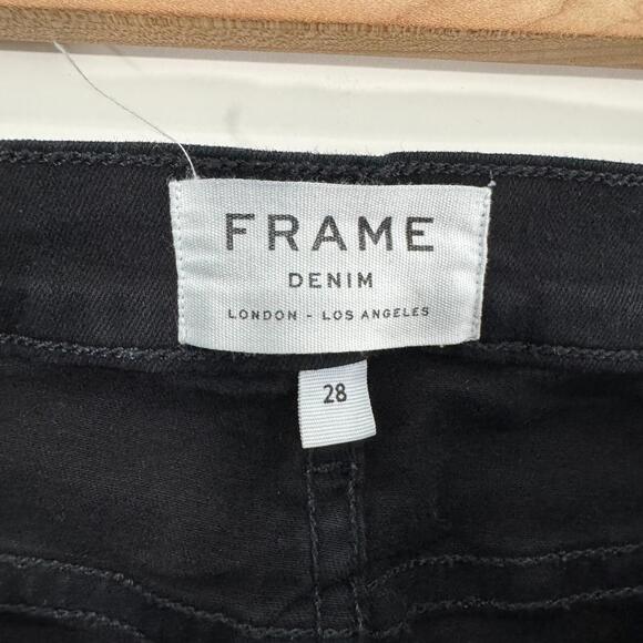 FRAME Denim Women’s Size 28 Black Film Noir Le Skinny de Jeanne Mid Rise Jeans - Picture 5 of 12